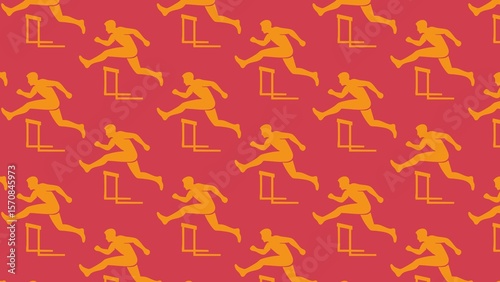 Vector seamless hurdles pattern 