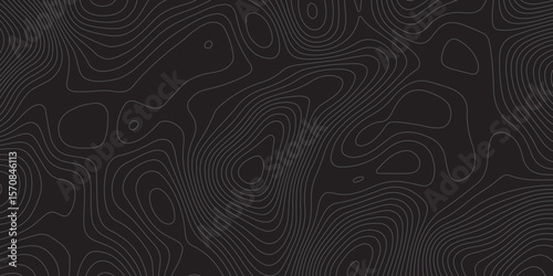 "A dark, seamless topographic map pattern with very subtle, thin grey contour lines on a black background, creating an abstract and sophisticated texture."