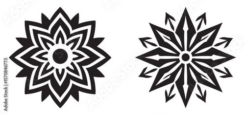 Silhouette vector icon of Sudarshan Chakra