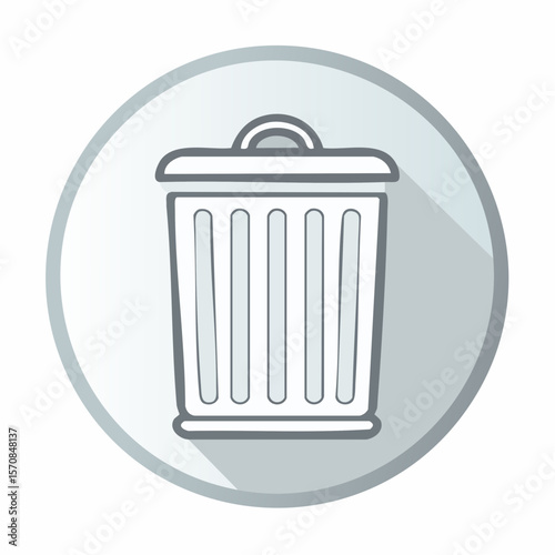 Distinctive trash can graphic suitable for app development or website element, conveying deletion and removal in a clean, modern style.