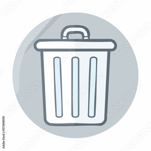 A delightful trash can graphic, perfect for web design, interface icons, or scalable visual elements related to recycling or deletion.
