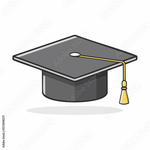 Graduation cap graphic represents academic achievement and educational success, perfect for graduation-themed projects and presentations.