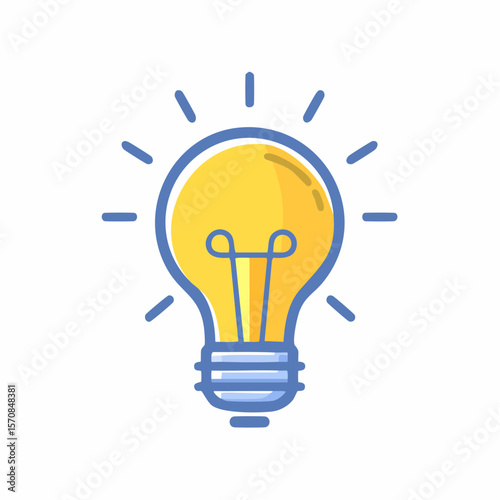 A lightbulb design suggests creative ideas, innovation, and concepts related to thinking, perfect for representing new solutions.