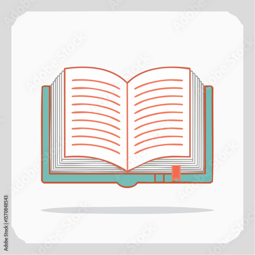 An open book design with stylized lines, perfect for education, libraries, or book-themed designs, making it visually appealing and versatile.