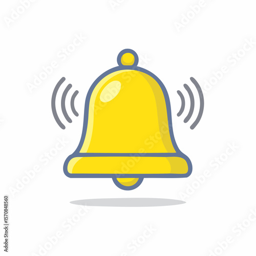 Gleaming golden bell rings out, a stylized notification graphic suitable for app icons or branding elements representing alerts and announcements.