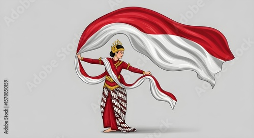 Dancer of the Nation — Traditional Movement with Red and White Drapery