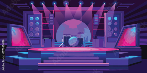 Stage lighting drum set performance concert