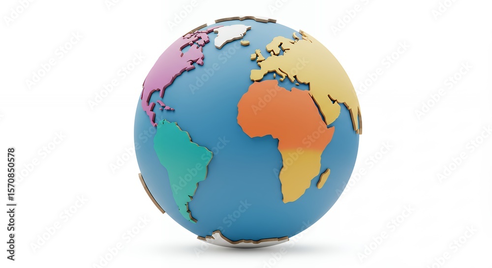 Fototapeta premium Colorful 3 d globe illustration