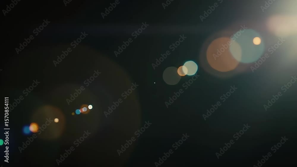 Luminous Lens Flare Overlay Cinematic Light Leaks and Bokeh Effects