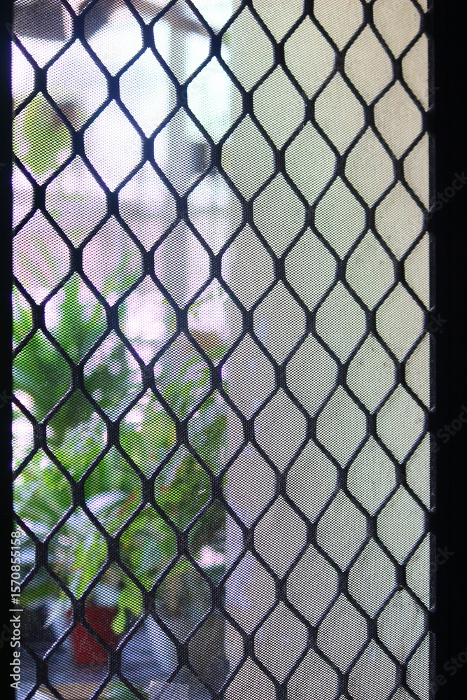 Fototapeta premium house metal screen door