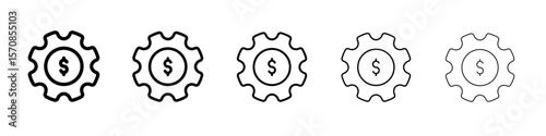 Gear icon outline simple illustration isolated