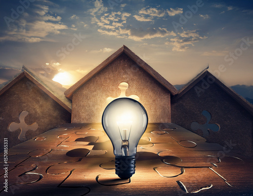 light bulbs, ideas of new ideas with innovative technology and creativity.