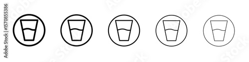 Glass of water icon outline simple illustration isolated