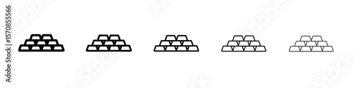 gold bars icon outline simple illustration isolated