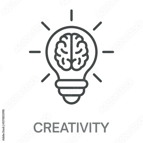 creativity Line Icon, Outline Symbol Illustration, Editable Stroke perfect for logos and more