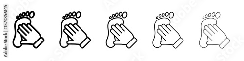 hand and foot icon outline simple illustration isolated
