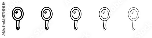 Hand mirror Icon outline simple illustration isolated