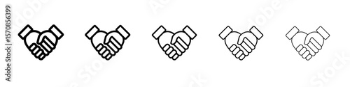 Handshake icon outline simple illustration isolated