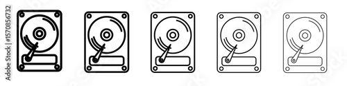 Hard disk drive icon outline simple illustration isolated