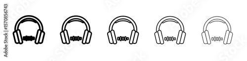 Headphone icon outline simple illustration isolated