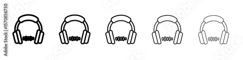Headphone icon outline simple illustration isolated