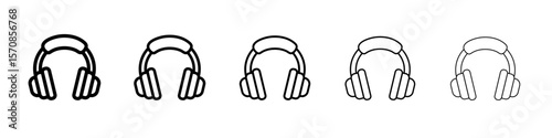 Headphones Icon outline simple illustration isolated