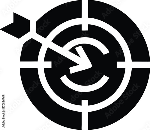 Arrow hitting target success icon