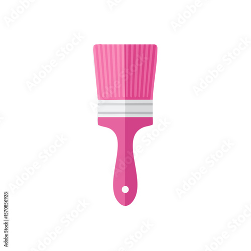 Pink paintbrush illustration for creative projects and arts Clean and minimalist tool for painting with vibrant colors on a black background