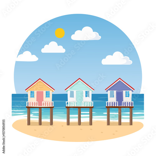Beachfront Huts at the Shore