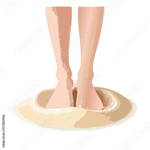 Feet in a Creamy Rug: A Relaxing Moment of Comfort and Warmth