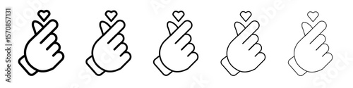 Heart finger icon outline simple illustration isolated