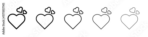 Heart icon outline simple illustration isolated