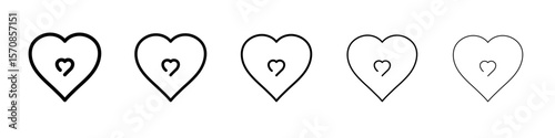 Heart icon outline simple illustration isolated
