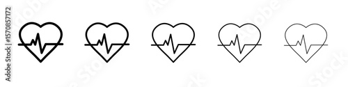 Heart Rate icon outline simple illustration isolated