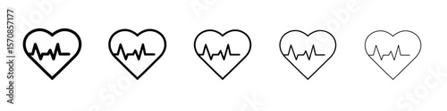 Heartbeat icon outline simple illustration isolated