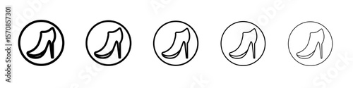 high heel shoes icon outline simple illustration isolated