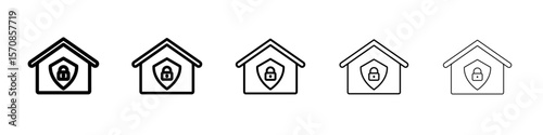 Home security icon outline simple illustration isolated