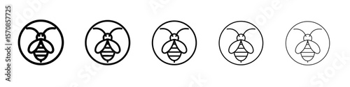 honey Bee icon outline simple illustration isolated