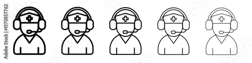 Hospital receptionist icon outline simple illustration isolated
