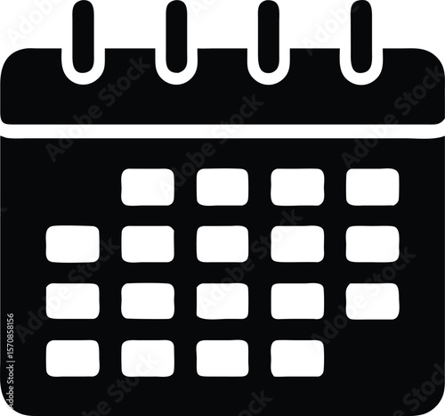 Simple black calendar icon design