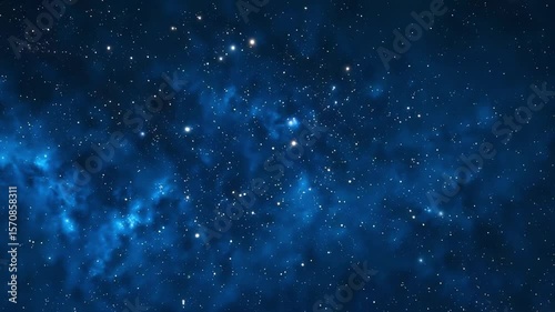 4k video travel through blue space stars nebula space, universe, galaxy cosmos science sky background astronomy, star, planet, deep, outer, night, starry, nebula, constellation, dark, black,	