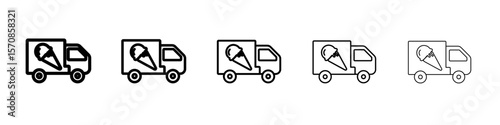 Ice cream van icon outline simple illustration isolated