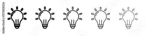 Idea Bulb icon outline simple illustration isolated