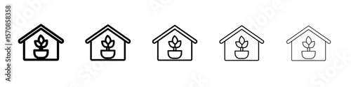 indoor plant inside house icon outline simple illustration isolated