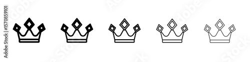 king crown icon outline simple illustration isolated