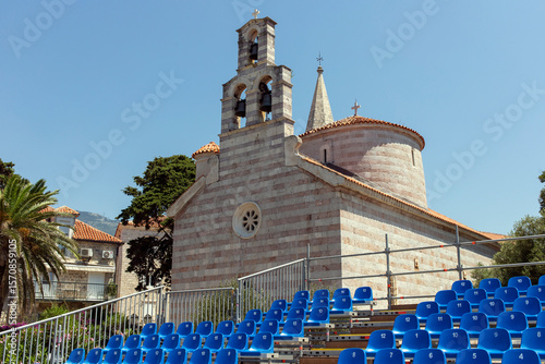 Church of St. Mary and Theater Seating in Budva, Montenegro