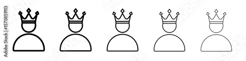 King icon outline simple illustration isolated