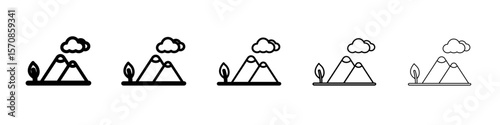 Landscape icon outline simple illustration isolated