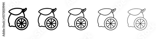 Lemon icon outline simple illustration isolated