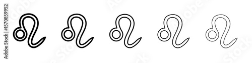 Leo zodiac sign icon outline simple illustration isolated